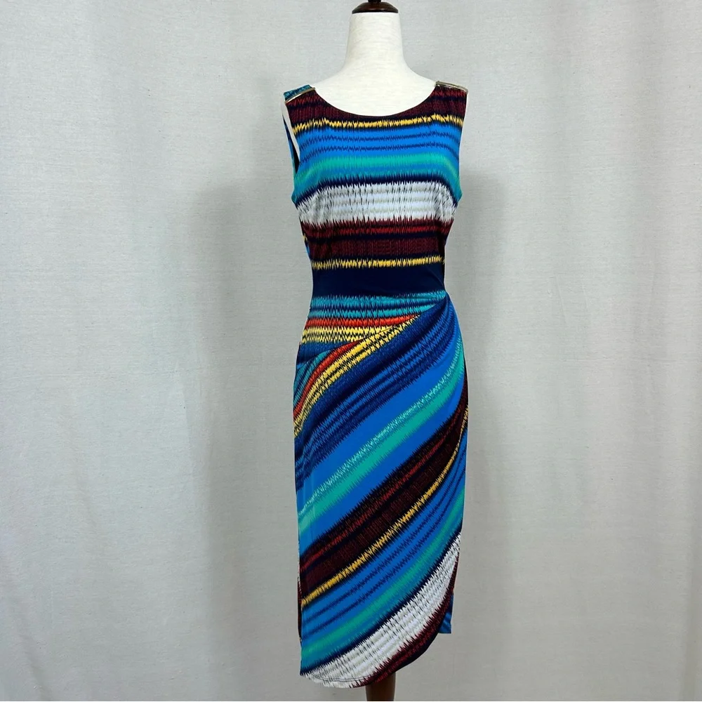 NWOT RAFAELLA Multicolored Striped Sleeveless Dress